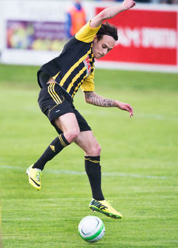 Hässleholms Karim Al-Asi i matchen i division 3 mellan IFK Osby och IFK Hässleholm i Osby 15 maj  2014.