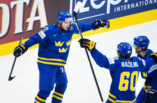 Sveriges Joakim Lindström, Mikael Backlund och Oscar
