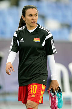 Tyresös Marta Vieira da Silva innan finalen i damernas