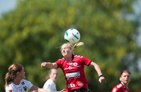 Kristianstads Gudny Björk Odinsdottir i matchen i damallsvenskan mellan Kristianstad och Umeå i Kristianstad 25 maj  2014.