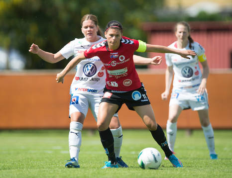 Kristianstads Susanne Moberg i matchen i damallsvenskan