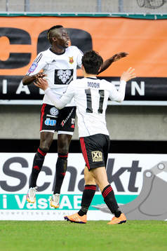Östersunds Modou Barrow jublar efter 1-3