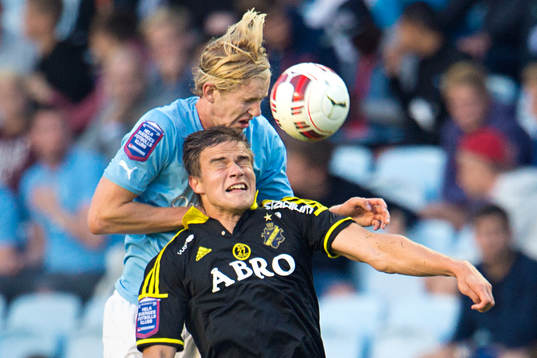 s Eero Markkanen under matchen i Allsvenskan mellan Malmö FF och AIK den 26 maj 2014 i Malmö. 