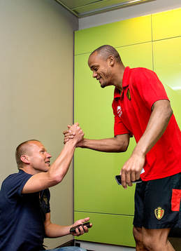 Belgiens Vincent Kompany och Pär Zetterberg
