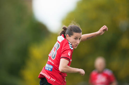 Kristianstads Johanna Rasmussen i matchen i semifinalen i Svenska Cupen mellan Kristianstad och Örebro i Kristianstad 29 maj  2014.