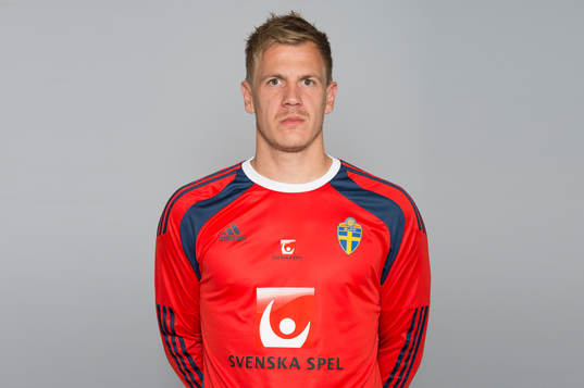 Sveriges fotbollsspelare Johan Dahlin poserar för ett porträtt den 30 maj 2014 i Stockholm.