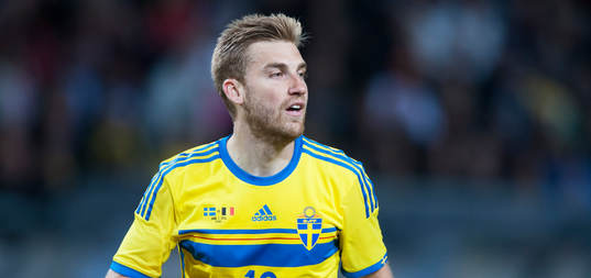Sveriges Rasmus Bengtsson i träningslandskampen i mellan Sverige och Belgien i Stockholm 1 juni 2014.