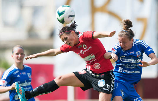 Kristianstads Susanne Moberg i matchen i damallsvenskan