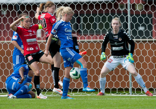 Vittsjös Emma Sjödahl i matchen i damallsvenskan mellan Kristianstad och Vittsjö i Kristianstad 7 juni.