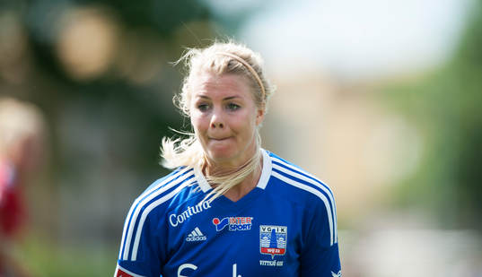 Vittsjös Emma Sjödahl i matchen i damallsvenskan mellan Kristianstad och Vittsjö i Kristianstad 7 juni.