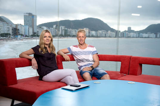 Johanna Frändén, André Pops i SVTs studio