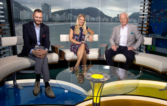 Olof Lundh, Anna Brolin och Hans Backe, TV4