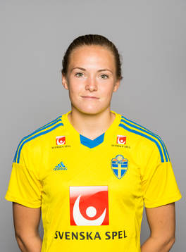 Sveriges damfotbollandslags Magdalena Ericsson poserar för ett porträtt den 17 juni 2014 i Stockholm.