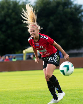 Kristianstads Lisa Karlsson i matchen i damallsvenskan mellan Kristianstad och Örebro i Kristianstad 24 juni.