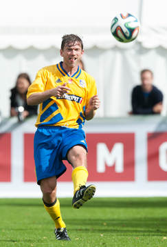  Jesper Blomqvist i jubileumsmatchen VM-laget 1994 i Grevie 29  juni.
