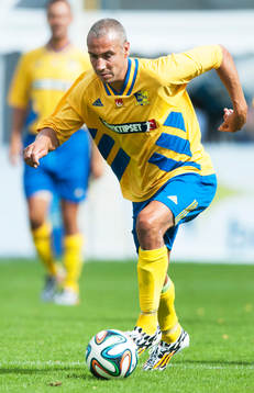  Henrik Larsson i jubileumsmatchen VM-laget 1994 i Grevie 29  juni.