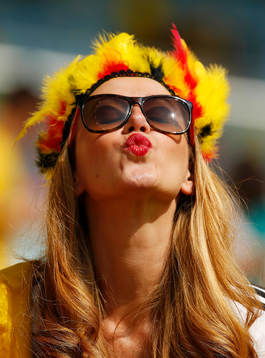  Football - France v Germany - FIFA World Cup Brazil 2014 - Quarter Final - Estadio do Maracana, Rio de Janeiro, Brazil - 4/7/14 A Germany fan before the match 