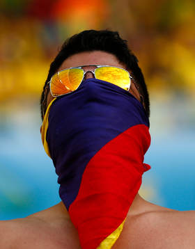  Football - Brazil v Colombia - FIFA World Cup Brazil 2014 - Quarter Final - Estadio Castelao, Fortaleza, Brazil - 4/7/14 Colombia fan before the match 