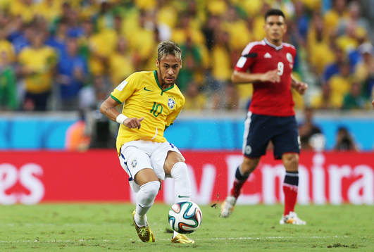  Football - Brazil v Colombia - FIFA World Cup Brazil 2014 - Quarter Final - Estadio Castelao, Fortaleza, Brazil - 4/7/14 Brazil's Neymar in action 