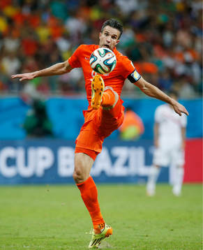  Football - Netherlands v Costa Rica - FIFA World Cup Brazil 2014 - Quarter Final - Arena Fonte Nova, Salvador, Brazil - 5/7/14 Holland's Robin van Persie in action 