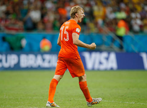  Football - Netherlands v Costa Rica - FIFA World Cup Brazil 2014 - Quarter Final - Arena Fonte Nova, Salvador, Brazil - 5/7/14 Holland's Dirk Kuyt during the penalty shootout 