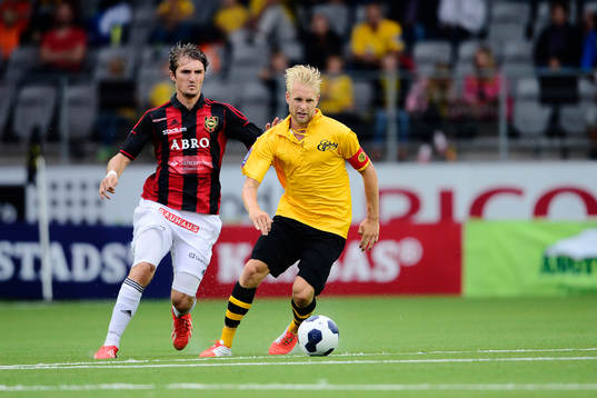 Brommapojkarnas Dardan Rexhepi och Elfsborgs Johan Larsson