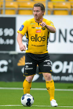 Fredrik Berglund i matchen mellan Elfsborgs Legendarer och Guliganerna Allstars den 13 juli 2014 i Borås.