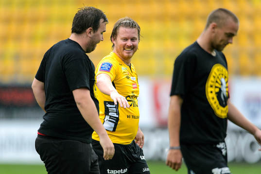 Fredrik Berglund i matchen mellan Elfsborgs Legendarer och Guliganerna Allstars den 13 juli 2014 i Borås.