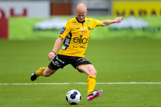 Magnus Samuelsson i matchen mellan Elfsborgs Legendarer och Guliganerna Allstars den 13 juli 2014 i Borås.