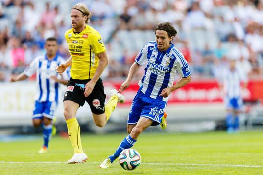 Mjällbys Gudmann Thorisson och IFK Göteborgs Lasse Vibe