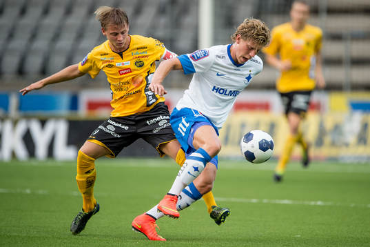 Norrköpings Alexander Fransson och Elfsborgs Simon Hedlund