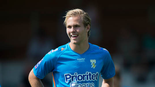 IFK Göteborgs Gustav Engvall i matchen i fotbollsallsvenskan mellan Mjällby och IFK Göteborg i Hällevik 27  juli.
