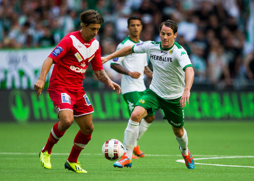 Assyriskas Fredrik Holster och Hammarbys Johan Persson