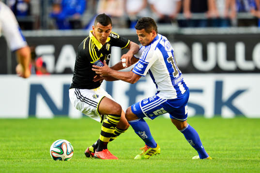 s Nabil Bahoui under fotbollsmatchen i Allsvenskan mellan IFK Göteborg och AIK den 4 augusti 2014 i Göteborg.