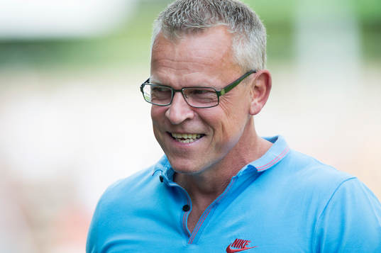  Norrköpings tränare Jan Andersson i matchen i allsvenskan mellan Helsingborg och Norrköping i Helsingborg 10 augusti 2014.