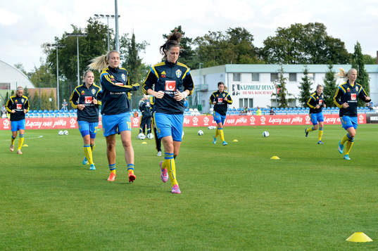 Sveriges Lotta Schelin, Sofia Jakobsson och Elin Rubensson