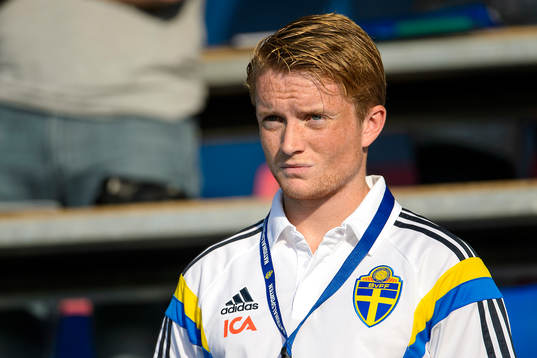 Sveriges Sam Larsson på läktaren