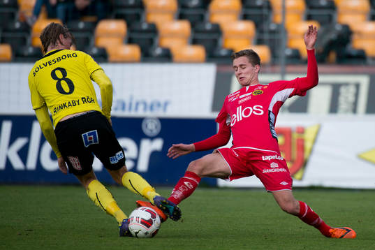 Mjällbys Robin Strömberg och Elfsborgs Adam Lundqvist