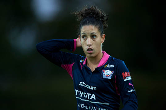 Linköpings Claudia Teresa Neto Pires i matchen i damallsvenskan mellan Kristianstad och Linköping i Kristianstad 22 september 2014.