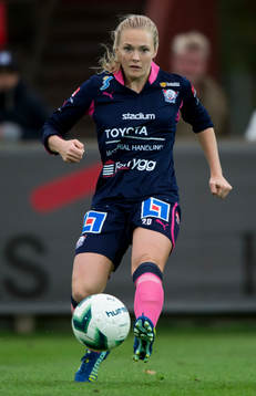 Linköpings Emma Lennartsson  i matchen i damallsvenskan mellan Kristianstad och Linköping i Kristianstad 22 september 2014.