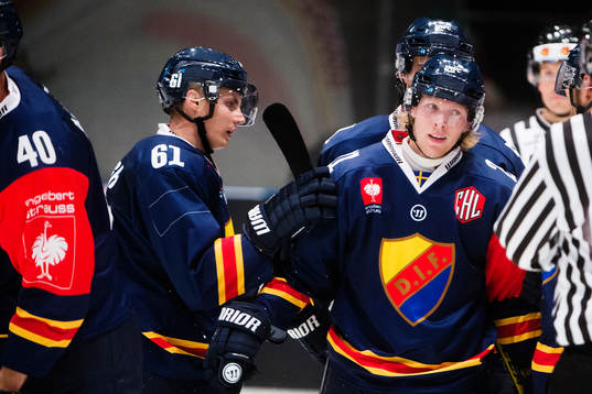 Djurgårdens Markus Ljungh (tv) och Nicklas Heinerö (th)