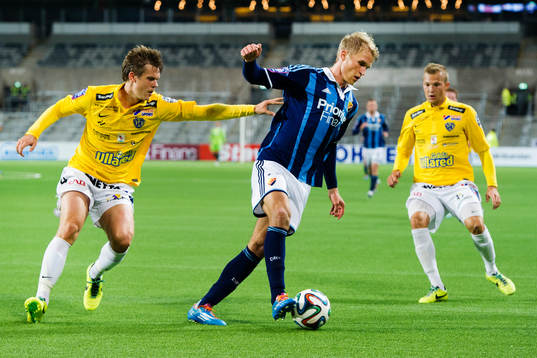 Falkenbergs Daniel Johansson och Djurgårdens Sebastian Andersson