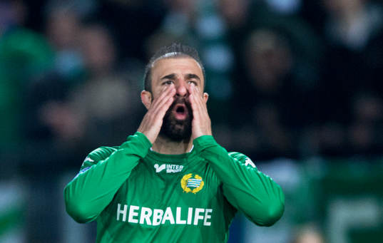  Hammarbys Kennedy Bakircicioglu i matchen i superettan mellan Landskrona och Hammarby i Landskrona 5 oktober 2014.