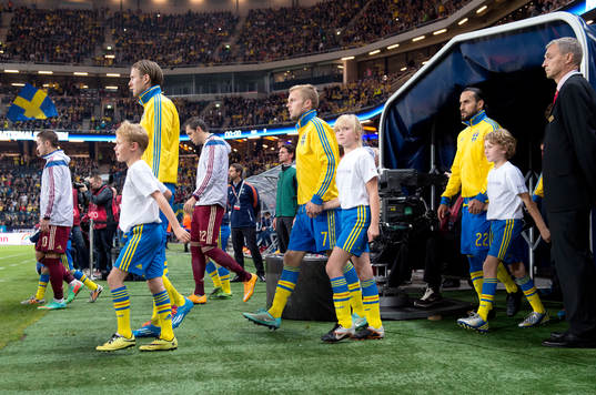 Sveriges Ola Toivonen, Sebastian Larsson och Erkan Zengin