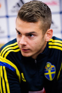 Sveriges Alexander Kacaniklic träffar media