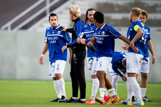 Trelleborgs Alexander Nilsson (tv) i bråk med Ali Jasim