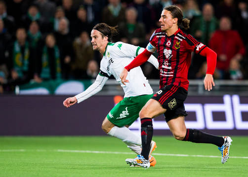 Hammarbys Linus Hallenius och Östersunds Jonathan Azulay
