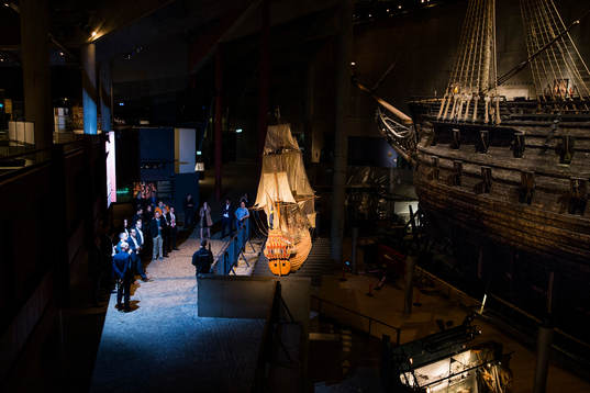 Sammankomst på Vasa museet innan middagen den 23 oktober 2014 i Stockholm som annordnas av Svensk Elitfotboll