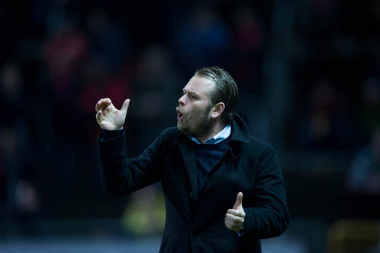  IFK Göteborgs tränare Mikael Stahre  i matchen i allsvenskan i fotboll mellan Helsingborg och IFK Göteborg i Helsingborg 27 oktober 2014.