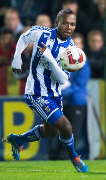 IFK Göteborgs May Mahlangu i matchen i allsvenskan i